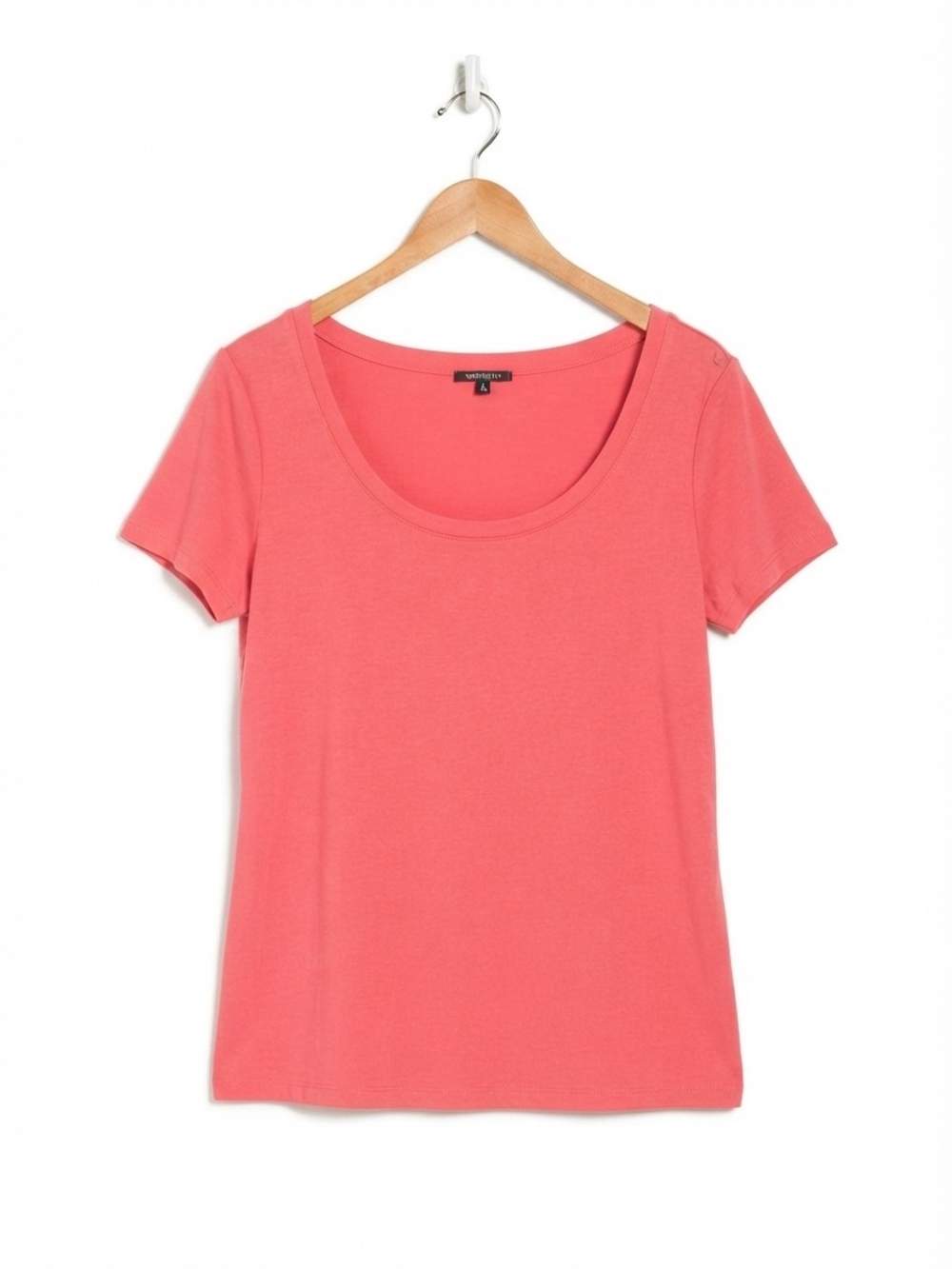 Lafayette 148 New York Scoop Neck Top Coral Pink Size XL